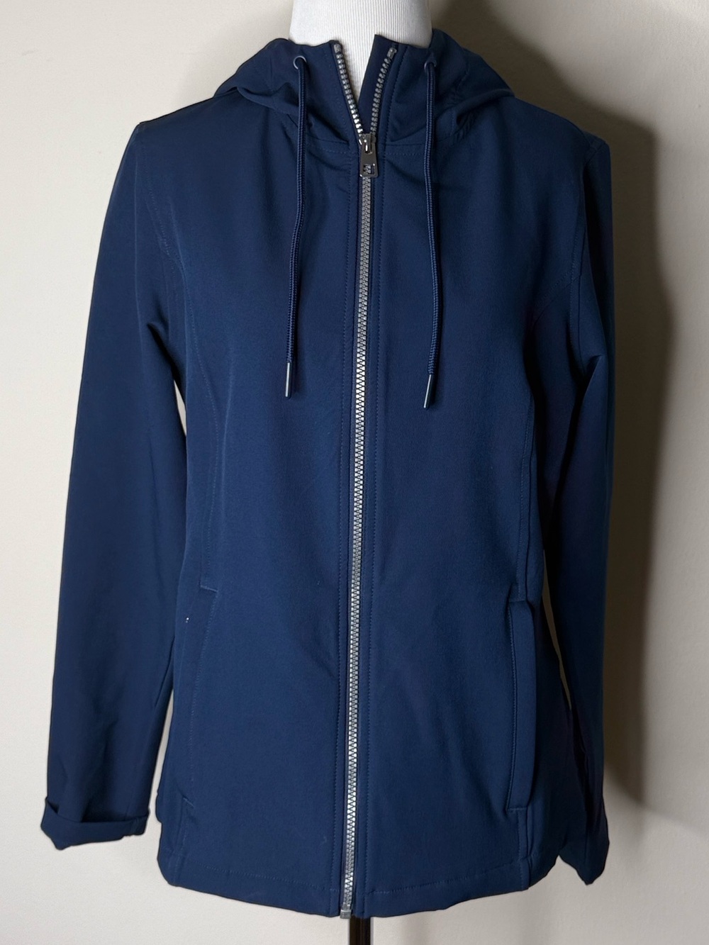 32 Degrees Navy Zip Hooded Track Jacket